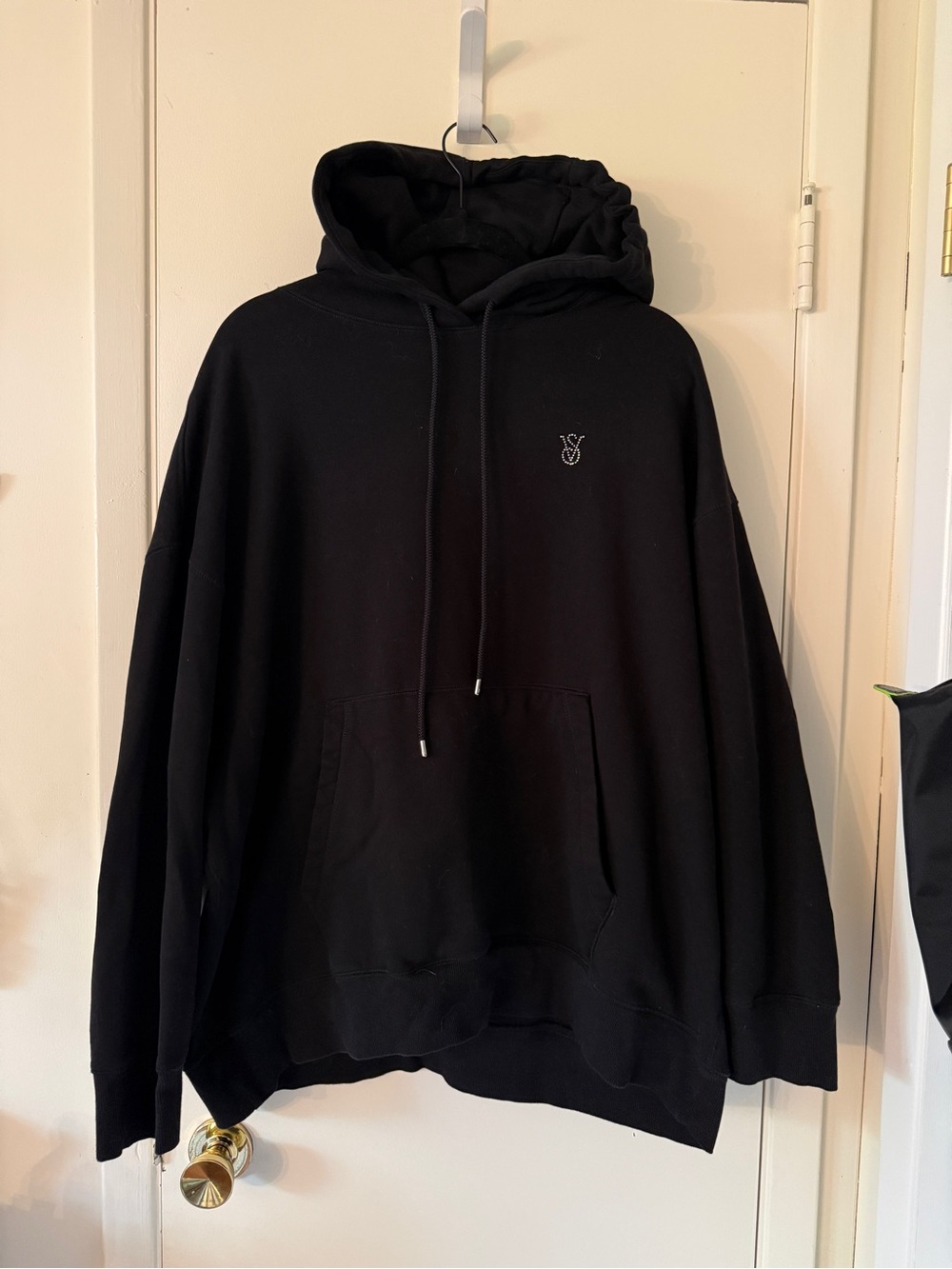 Victoria secret Black Oversized Hoodie with bedazzled angel wings
